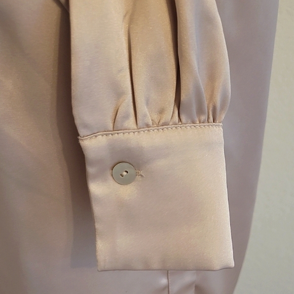 Rachel Zoe Cream Buttoned Mandarin Collar Blouse - Picture 5 of 8